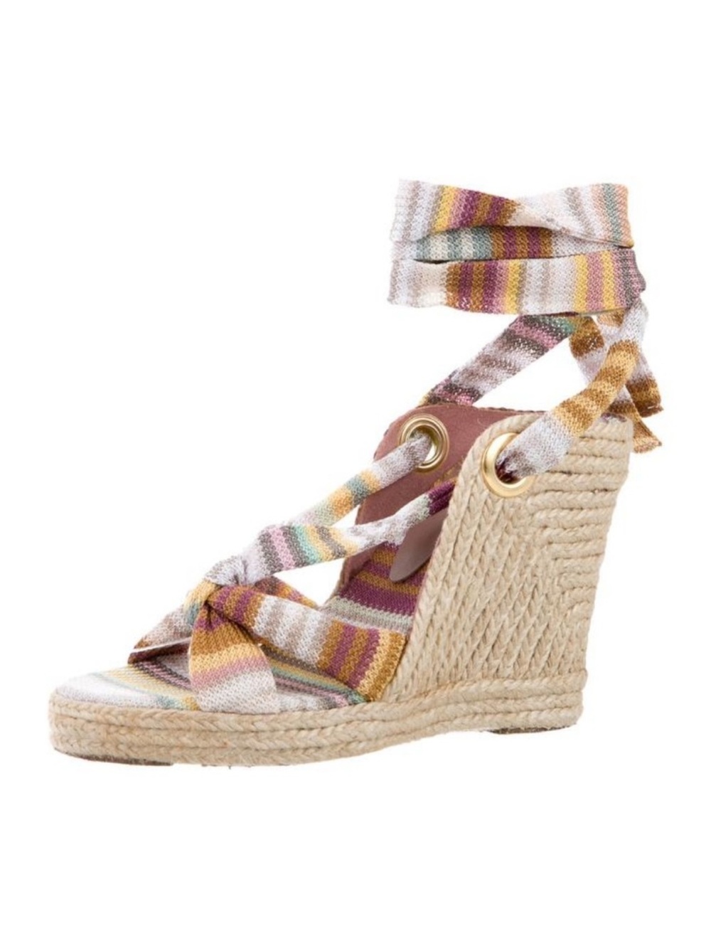 Missoni Multicolor Striped Espadrille Wedge Sandal
